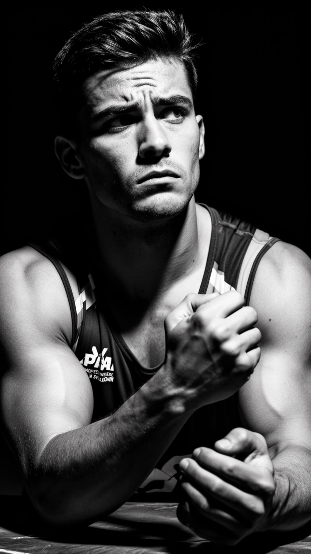 Portrait of an arm wrestling athlete